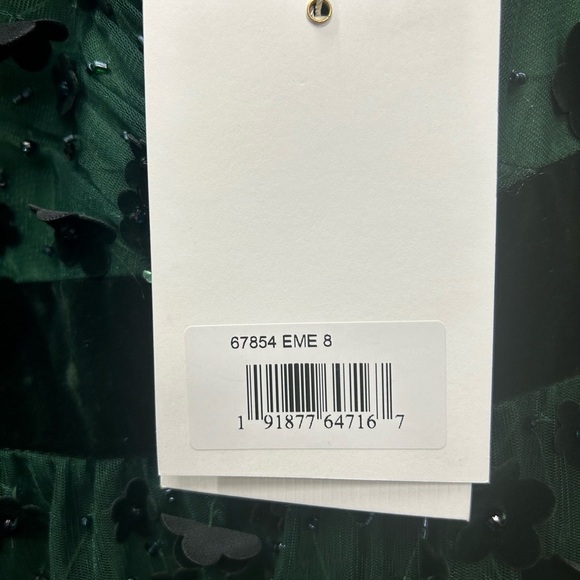 Mac Duggal 67854 NWT EMBELLISHED BUTTERFLY SLEEVE VELVET HEM MIDI DRESS - Picture 6 of 12